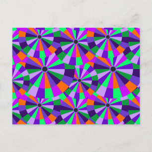 Cool Futurist Circles in Orange and Purple Postcard