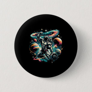 Cool Galaxy Bodybuilder Astronaut On Bodybuilding 2 Inch Round Button