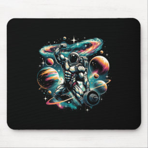 Cool Galaxy Bodybuilder Astronaut On Bodybuilding Mouse Pad