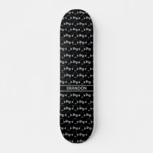 Cool Gamer Custom Black Gaming Pattern Skateboard