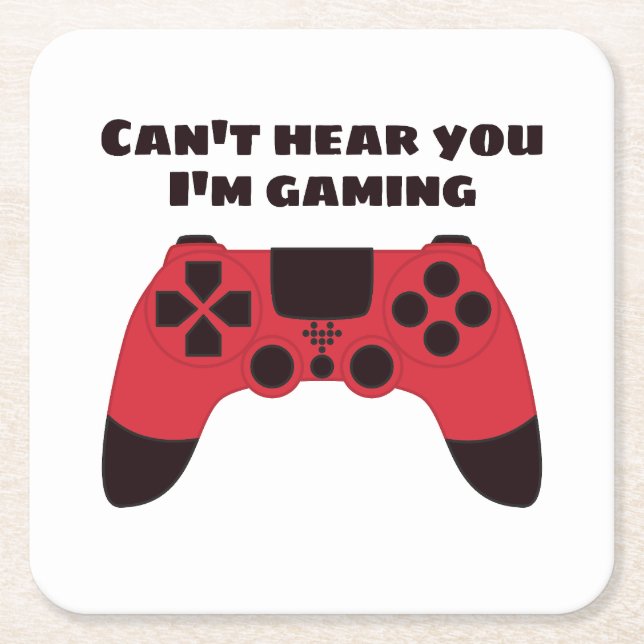 Cool Gamer Design - Gaming Controller Nerdy Square Paper Coaster (Front)