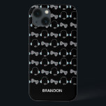 Cool Gamer Personalized Gaming Pattern Black iPhone 13 Case<br><div class="desc">Awesome custom gaming iPhone 13 case with a cool video game controller and headphone pattern for a gamer. Personalize with a name in white on the black phone case.</div>
