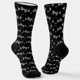 Cool Gamer Video Game Controller Black Gaming Socks