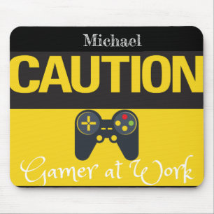 Cool Gamer Yellow and Black Mouse Pad
