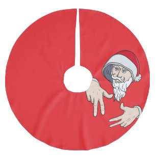 Cool Gangsta Hip Hop Hand Rap Santa Claus Brushed Polyester Tree Skirt