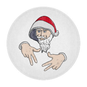 Cool Gangsta Hip Hop Hand Rap Santa Claus Cutting Board