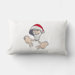 Cool Gangsta Hip Hop Hand Rap Santa Claus Lumbar Pillow