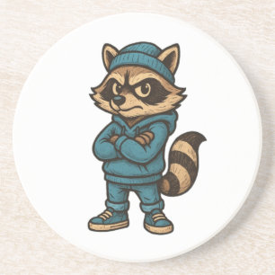 Cool Gangster Raccoon - Urban Streetwear Animal Ho Coaster