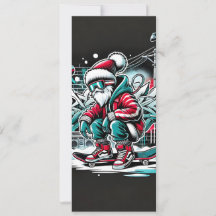 Cool Gangster Santa Graffiti Christmas Card