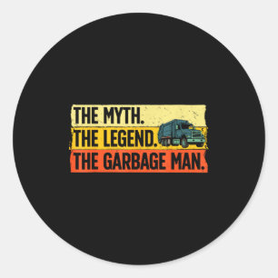 Cool Garbage Man Art For Men Dad Father Garbage Du Classic Round Sticker