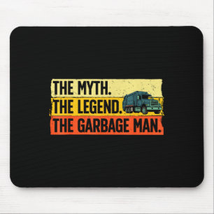 Cool Garbage Man Art For Men Dad Father Garbage Du Mouse Pad