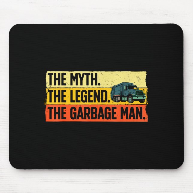 Cool Garbage Man Art For Men Dad Father Garbage Du Mouse Pad (Front)