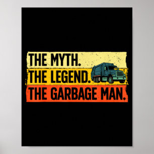 Cool Garbage Man Art For Men Dad Father Garbage Du Poster