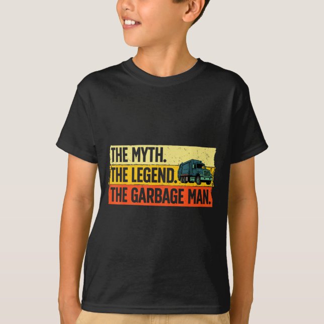 Cool Garbage Man Art For Men Dad Father Garbage Du T-Shirt (Front)