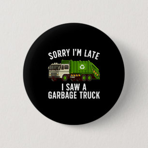 Cool Garbage Truck Art For Men Women Kids Garbage 2 Inch Round Button