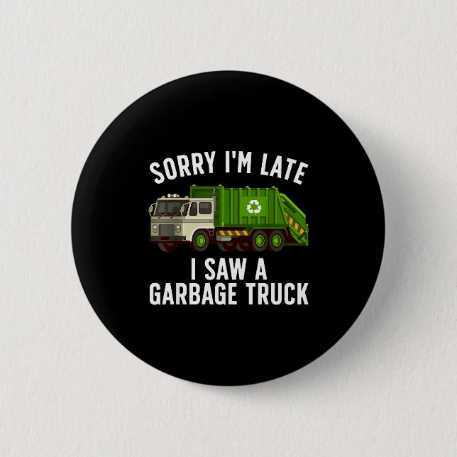 Cool Garbage Truck Art For Men Women Kids Garbage  2 Inch Round Button (Front)