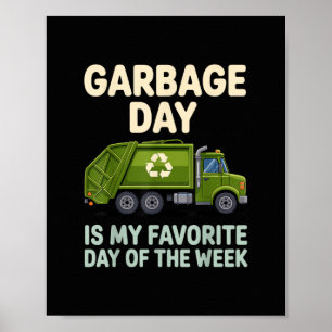 Cool Garbage Truck Art for Men Women Kids Garbage Poster