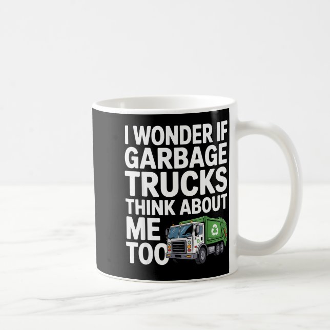 Cool Garbage Truck Design For Men Women Trash Garb Coffee Mug (Right)
