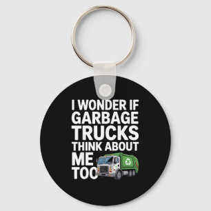 Cool Garbage Truck Design For Men Women Trash Garb Keychain