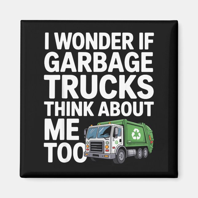 Cool Garbage Truck Design For Men Women Trash Garb Magnet (Front)
