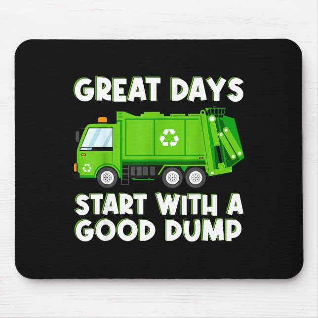 Cool Garbage Truck Good Dump Truck Men Kids Boys T Mouse Pad (Front)