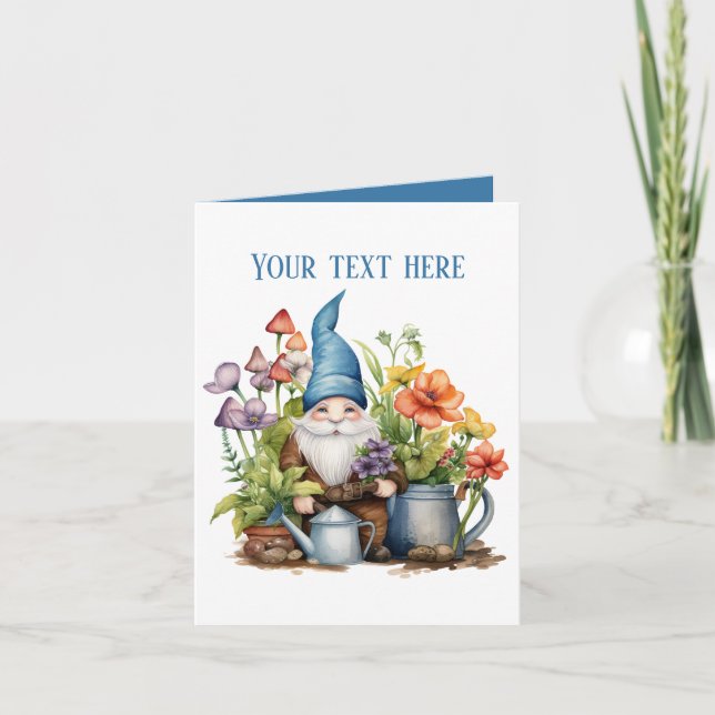 Cool gardening gnome add message card (Front)
