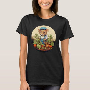 Cool gardening Mouse with Tomato for Garden Season T-Shirt