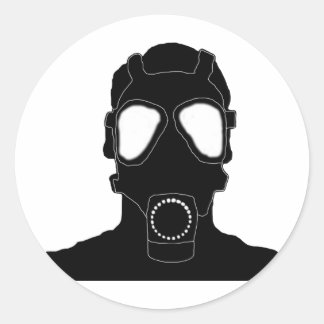 cool gas mask classic round sticker