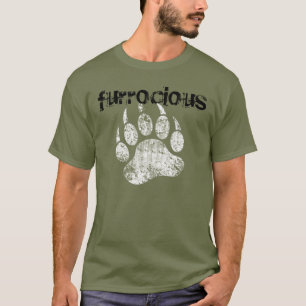 Cool Gay Bear Pride Grunge Furrocious Bear Paw T-Shirt