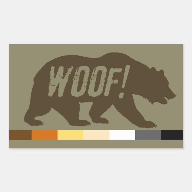 Cool Gay Bears Pride Bear Pride Flag WOOF Sticker (Front)