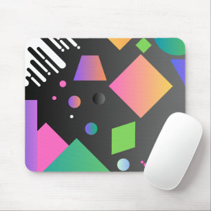 Cool geometric gradient background Black green Mouse Pad