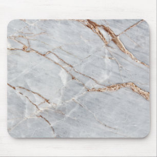 Cool Geometric Gray Gold Marble Mouse Pad
