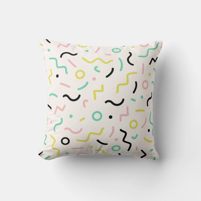 Cool Geometric Lines and Shapes Throw Pillow (Front)
