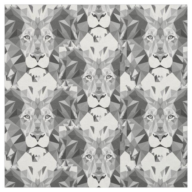 Cool Geometric Lion Head Fabric (Swatch)