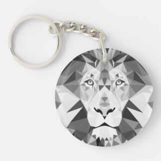 Cool Geometric Lion Head Keychain