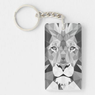 Cool Geometric Lion Head Keychain