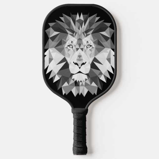 Cool Geometric Lion Head Pickleball Paddle (Front)