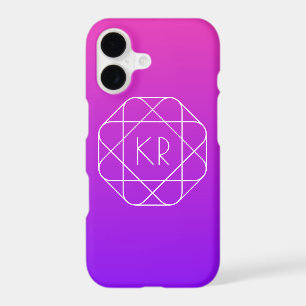 Cool Geometric Monogram Magenta Purple Violet