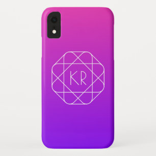 Cool Geometric Monogram Magenta Purple Violet iPhone XR Case