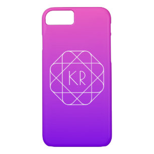 Cool Geometric Monogram   Magenta Purple Violet Case-Mate iPhone Case