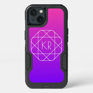 Cool Geometric Monogram   Magenta Purple Violet