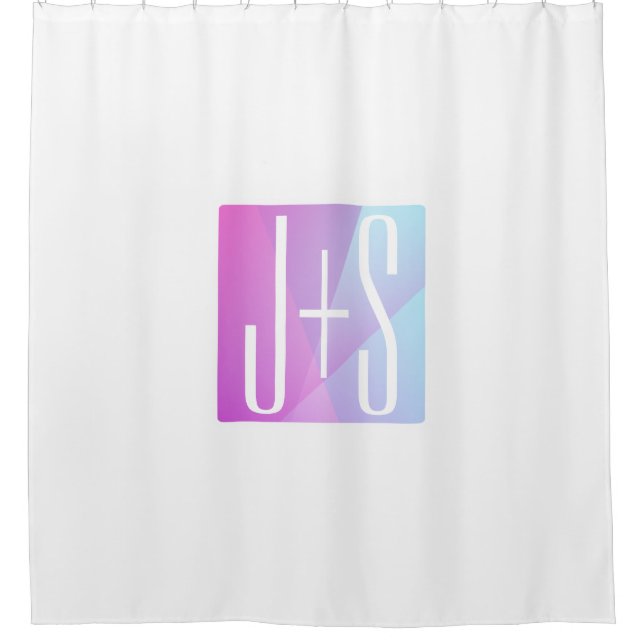 Cool Geometric Pink & Purple | Couples Initials (Front)