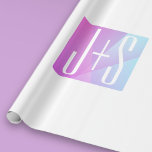 Cool Geometric Pink & Purple | Couples Initials Wrapping Paper<br><div class="desc">Cool,  minimal and modern..

Thank you for your purchase!</div>