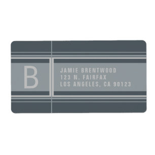 Cool Geometric Stylized Cool Grey Return Address