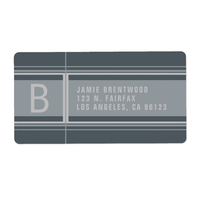 Cool Geometric Stylized Cool Grey Return Address (Front)
