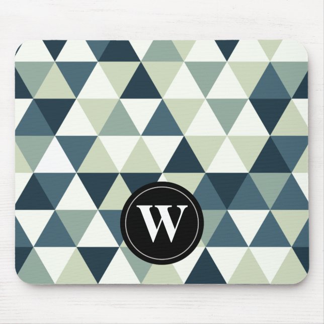Cool Geometric Triangles, Custom Monogram DCSA38 Mouse Pad (Front)