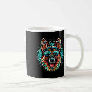 Cool German Shepherd Dog Mosaic Art Style Christma Coffee Mug
