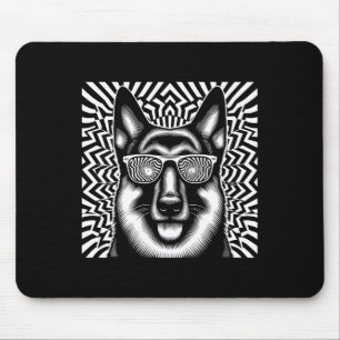 Cool German Shepherd Dog Op Art Style Christmas 1 Mouse Pad