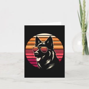 Cool German Shepherd Dog Retro Sunset Art Style Ch Card