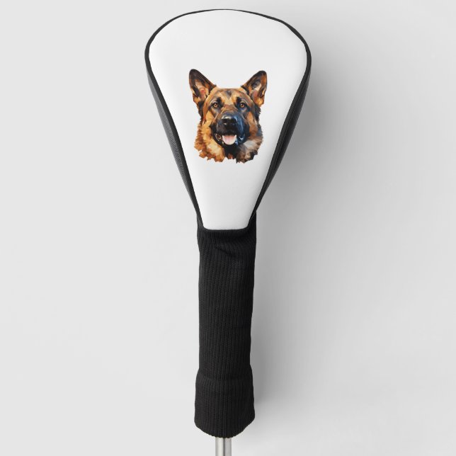 Cool German Shepherd in polygon style Classic T-Sh Golf Head Cover (Front)